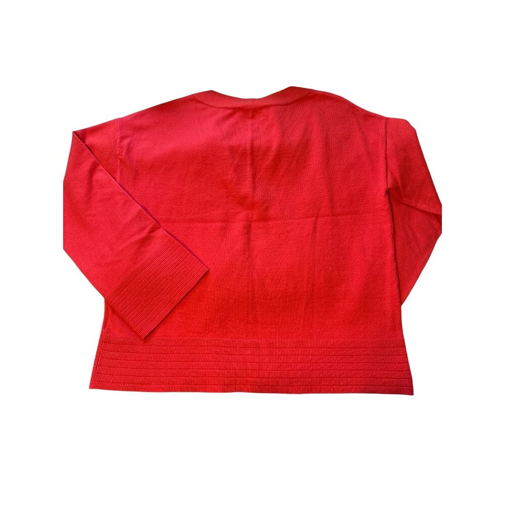 Philosophy Republic Clothing Red V-Neck Sweater S/P Lightweight Knit Womens Top - Picture 3 of 4
